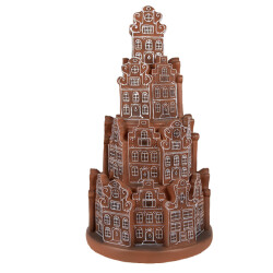 Clayre & Eef Gingerbread house met led Ø 18x33 cm kunststof kerstdecoratie