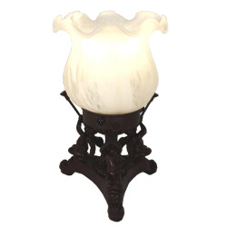 LumiLamp Tafellamp bloem Ø 12x20 cm kunststof glas bureaulamp