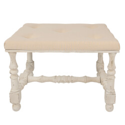 Clayre & Eef Hocker 62x47x46 cm hout textiel poef