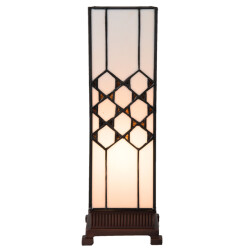 LumiLamp Tiffany tafellamp 12x12x36 cm glas vierkant tiffany bureaulamp