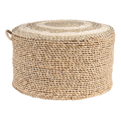 Clayre & Eef Poef Ø 40x23 cm stro rond hocker