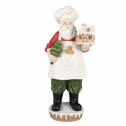 Clayre & Eef Beeld kerstman 59 cm rood kunststof kerstdecoratie