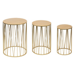 Clayre & Eef Plantentafel set van 3 Ø 38 Ø 31 Ø 24 cm metaal