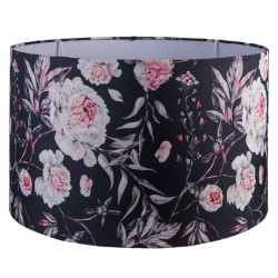 Clayre & Eef Lampenkap Ø 45x28 cm wit textiel rond bloemen stoffen