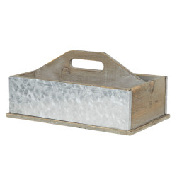 Clayre & Eef Opbergkist 28x13x18 cm grijs hout rechthoek speelgoedkist