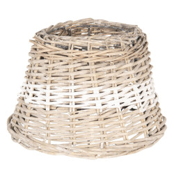 Clayre & Eef Lampenkap Ø 23x16 cm rotan rond stoffen lampenkap