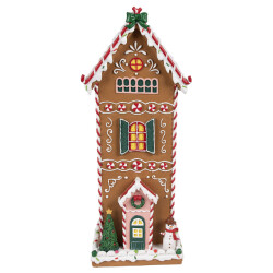 Clayre & Eef Gingerbread house 17x14x40 cm kunststof peperkoekhuisje