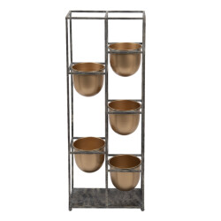 Clayre & Eef Bloempot 80 cm zwart metaal bloempot binnen