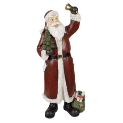 Clayre & Eef Beeld kerstman 22x15x51 cm polyresin kerstdecoratie