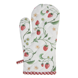 Clayre & Eef Ovenwant 18x30 cm rood katoen aardbeien ovenhandschoen