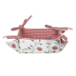 Clayre & Eef Broodmand 35x35 cm rood katoen aardbeien cadeau keuken