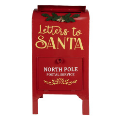 Clayre & Eef Kerstdecoratie brievenbus 33x26x67 cm ijzer letters to santa