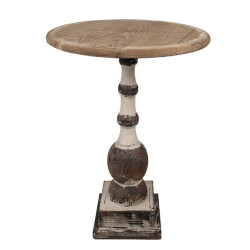 Clayre & Eef Bijzettafel Ø 62x81 cm hout rond
