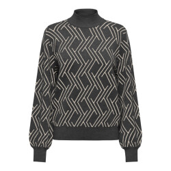 Only onlanny ls jq o-neck knt 15327635 dark grey melange