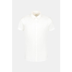 Purewhite Pique shortsleeve button up shirt