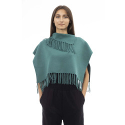 Alpha Studio Wol poncho met franje