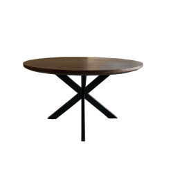 Livingfurn eetkamertafel jesper round brown 130x130x76 cm mangohout