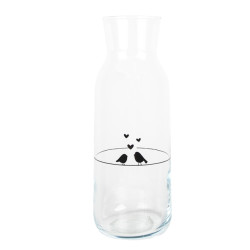 Clayre & Eef Karaf 1000 ml glas vogels