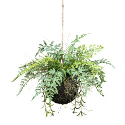 Kopu ® kunstplant bol met diverse varen hangplanten 25 cm -