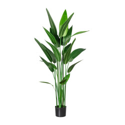 Kopu ® kunstplant canna 140 cm 20 bladeren in zwarte pot bloemriet