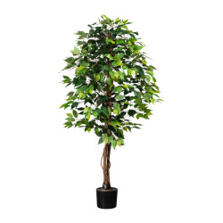 Kopu ® kunstplant ficus 150 cm in pot 840 bladeren met natuurstam