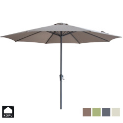 Kopu ® madrid 350 cm grote parasol rond met beschermhoes taupe