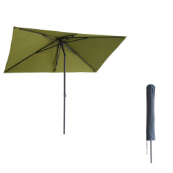 Kopu ® leon parasol rechthoek 150x250cm met hoes balkonparasol olijf