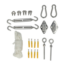 Kopu ® schaduwdoek montageset nylon koord rvs