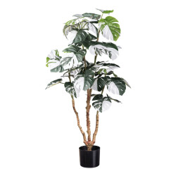 Kopu ® kunstplant monstera variegata 110 cm 38 bladeren gatenplant