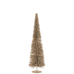 J-Line D- boom deco plastiek bolletjes glitter champagne small 27x27x98cm
