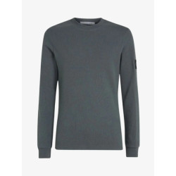 Calvin Klein Heren shirt waffle longsleeve endless grey