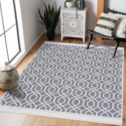Muratap Boho kelim dubbelzijdig wasbaar vloerkleed wit- 120x170 cm