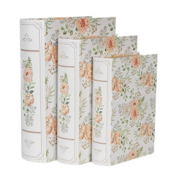 Clayre & Eef Opbergdoos set van 3 boeken 29x24x7/25x20x6/22x16x5 cm groen