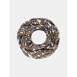 Mucho Gusto ® zijden sjaal new york wit en taupe letters