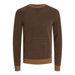 Jack & Jones jjeglobe knit crew neck noos 12258139 mocha bisque