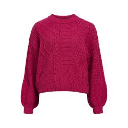 Object objrush re l/s knit pullover 135 23045255 sangria