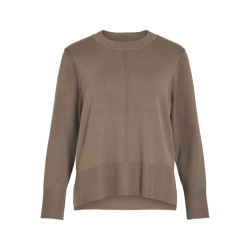 Vila viostria o-neck l/s knit top-noos 14102628 fossil