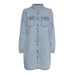 Vero Moda vmjennie ls short denim dress ga no 10310968 light blue denim