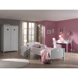 Lucevi amori bed + lattenbodem + nachtkastje + 2 deurs kleerkast + bureau -