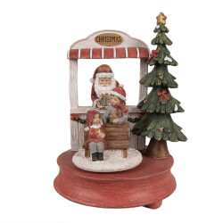 Clayre & Eef Muziekdoos kerstman 24 cm polyresin kerstdecoratie