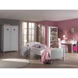 Lucevi amori bed + nachtkastje + 2 deurs kleerkast + bureau + boekenkast -