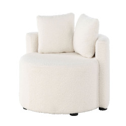 Nest living Elina ronde kinderfauteuil teddy – met twee kussens