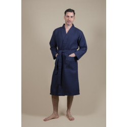 CozyLion Sauna badjas wafelstof dames & heren donker blauw |