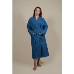 CozyLion Sauna badjas wafelstof dames & heren azur blauw |