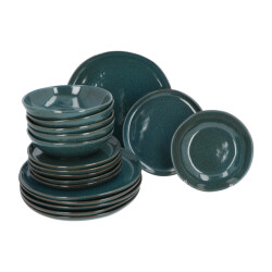Secret de Gourmet Serviesset jade 6 persoons 18-delig reactive glazing aardewerk