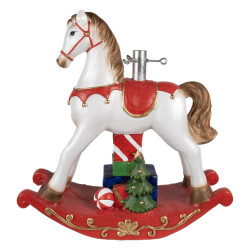 Clayre & Eef Kerstboom standaard hobbelpaard 69x19x64 cm rood kunststof