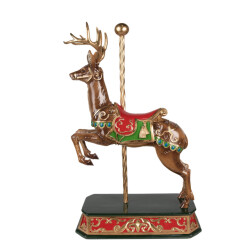 Clayre & Eef Beeld rendier 35x18x56 cm polyresin kerstdecoratie