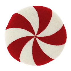 Unique Living sierkussen snowy candy red -