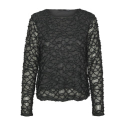 Vero Moda Vmelga ls short boatneck glitter to antraciet