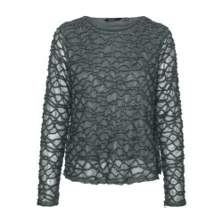 Vero Moda Vmelga ls short boatneck glitter to donker